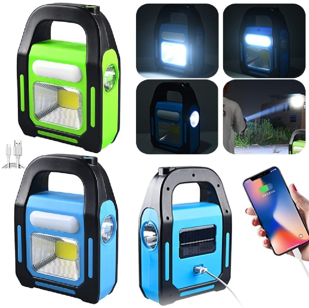 Solar LED Work Light Green Black Rechargeable - Image 4
