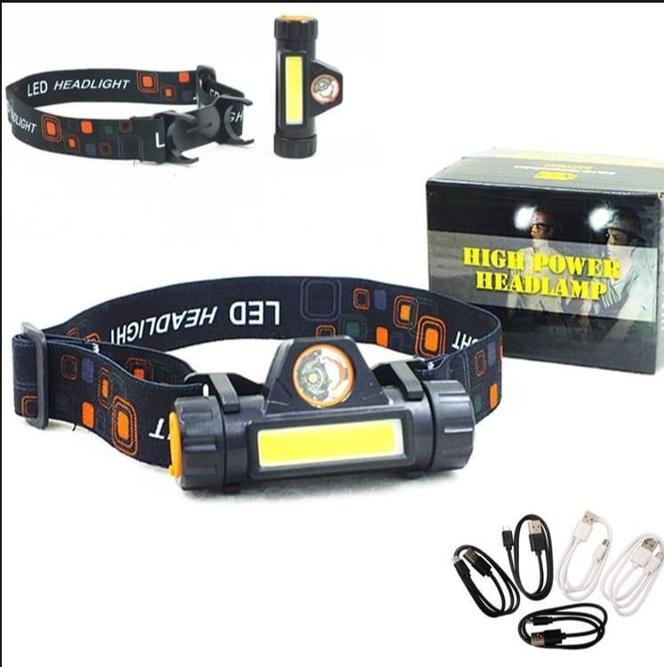 Rechargeable LED Headlight Black ABS Camping Hiking Portable - Image 2