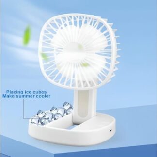 Portable White Ice Cube Cooling Desk Fan