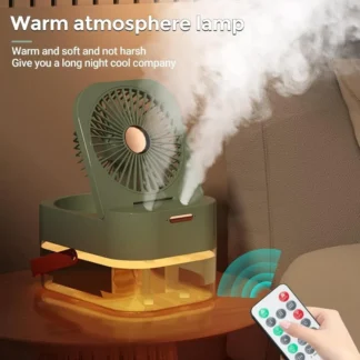 Remote Control Desk Fan with Mist & Warm Air