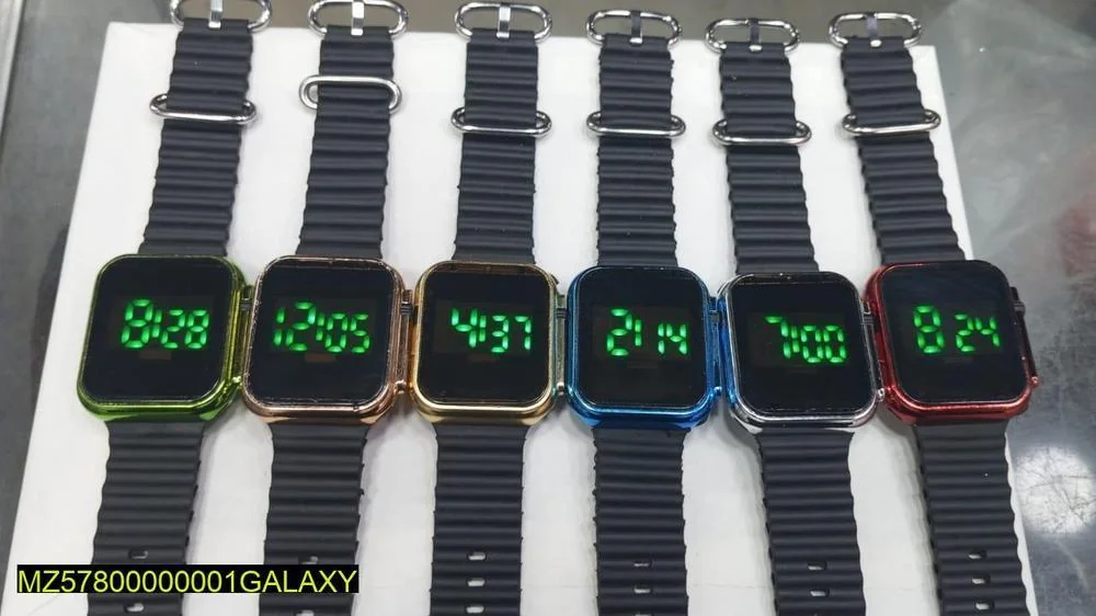 Men's Digital Watch Rubber Strap 35mm Round Display