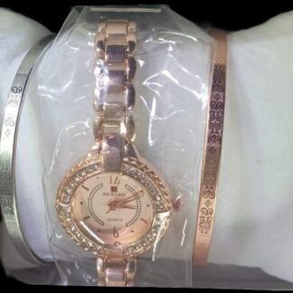 Women's Rose Gold Analogue Watch 35mm Quartz Movement