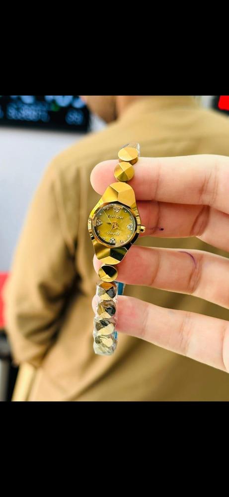 Women's Black Chain Strap Watch with Sparkles - Image 3