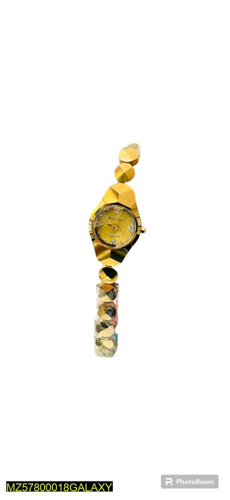 Women's Black Chain Strap Watch with Sparkles - Image 4