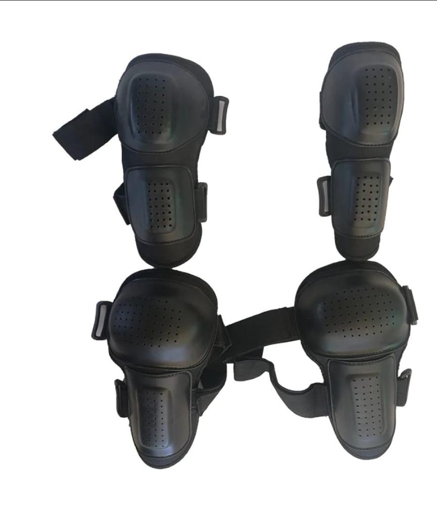Men PU Nylon Gloves & Pads Black Tactical Set - Image 3