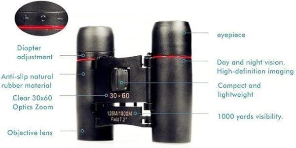 Compact Black ABS Binoculars for Travel & Outdoor Use - Image 3