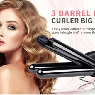 3-Barrel Thermal Hair Crimper Black Corded 25mm