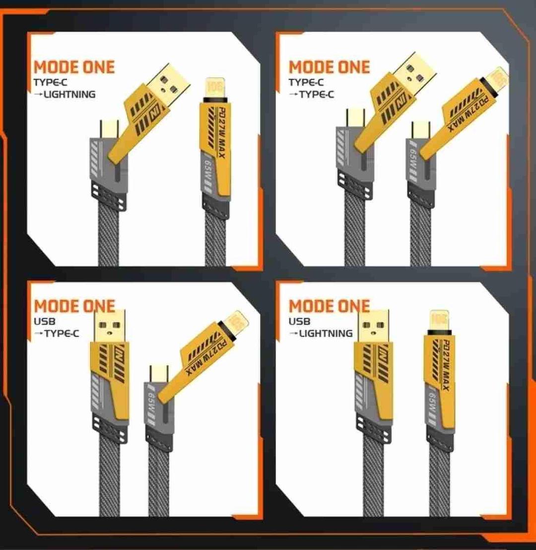 Fast Charging Cable 65W Type-C Golden TPE Braided - Image 2
