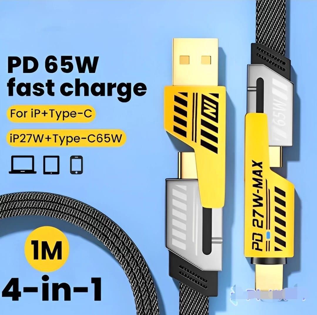Fast Charging Cable 65W Type-C Golden TPE Braided - Image 5