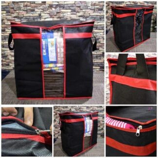 Stackable Storage Bags Black Red Transparent Front
