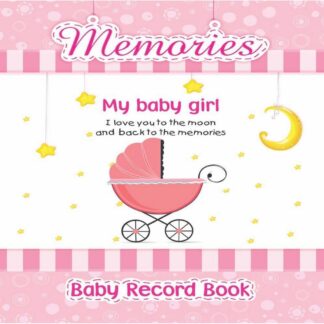 Pink Baby Record Book with Pram Design for Moms