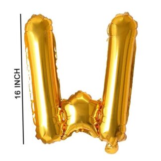 16 Inch Gold W Shape Foil Balloon for Weddings & Parties
