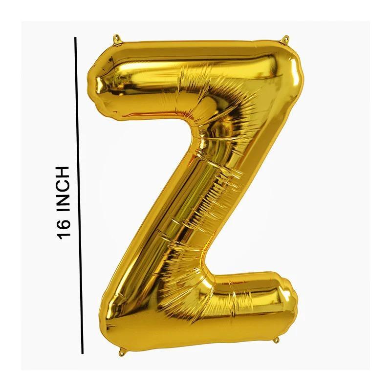 Z-Shaped Foil Balloon Gold 16" - Image 2
