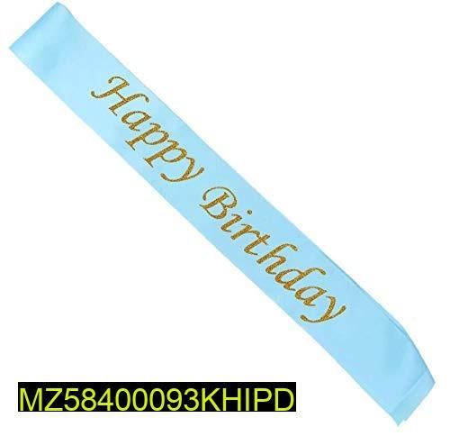 Sky Blue Birthday Sash with Gold Lettering