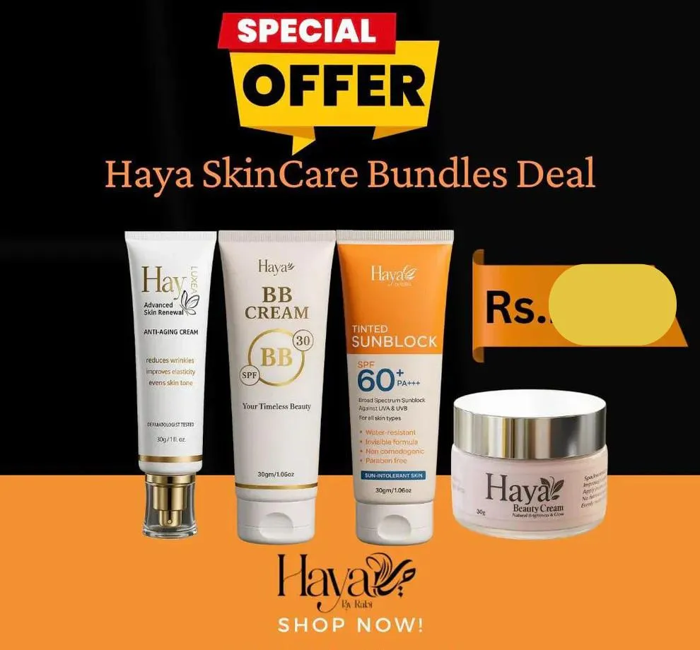 Haya 4-in-1 Makeup & Skincare Bundle for Pakistani Skin