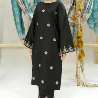 Black Embroidered 2-Piece Women's Lawn Suit