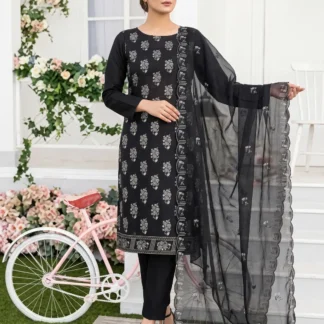 3-Piece Unstitched Embroidered Linen