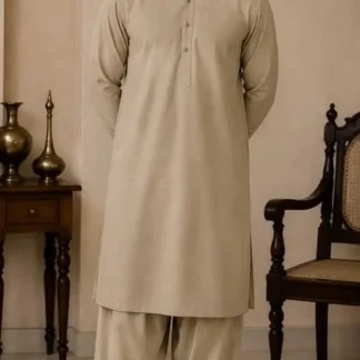 Men’s Unstitched Karandi Plain Suit