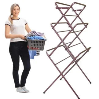 Foldable Iron Laundry Stand 64" Rust Proof K-Shape
