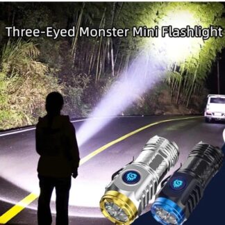 Rechargeable Mini Flashlight Black Blue Aluminum Waterproof