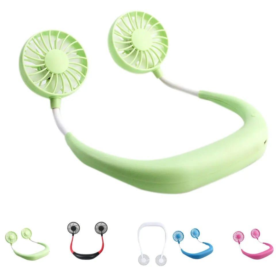 White Neck Fan with Adjustable Angle & USB Charge - Image 3