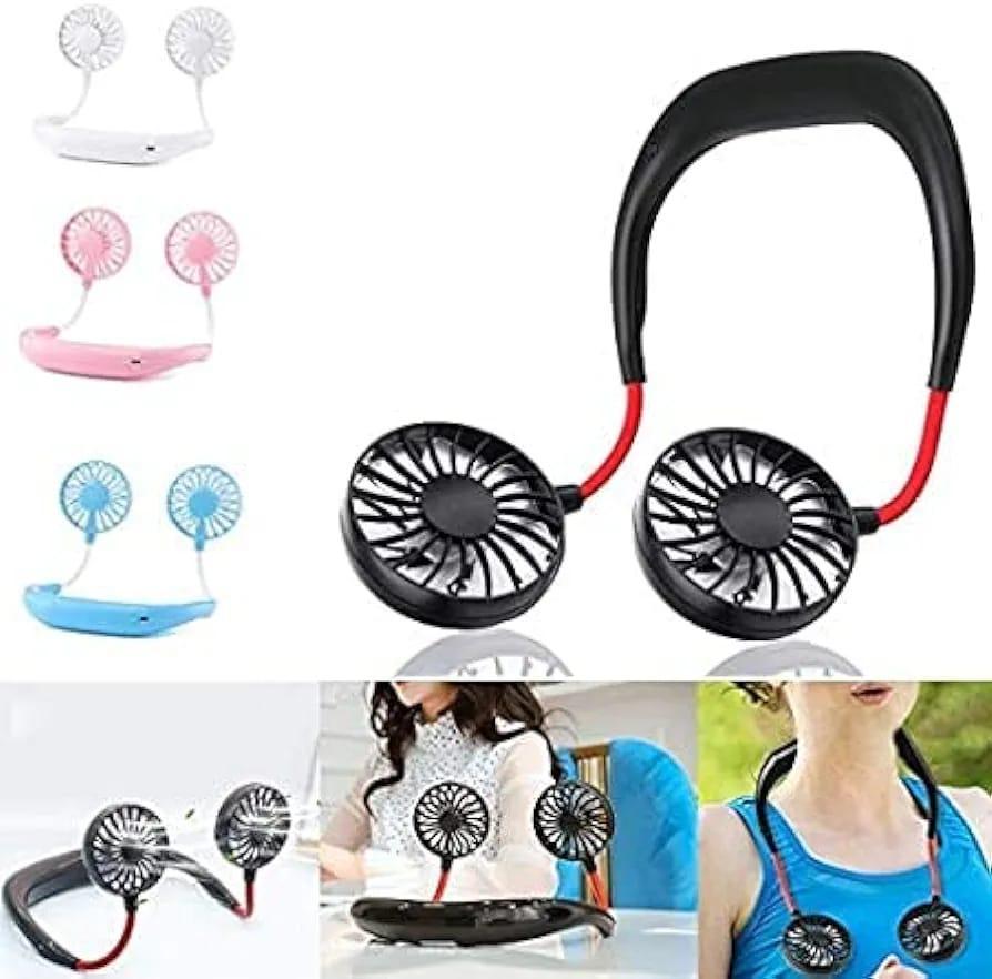 White Neck Fan with Adjustable Angle & USB Charge - Image 4