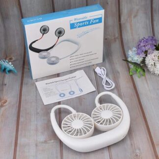 Neck Fan White Adjustable USB Rechargeable