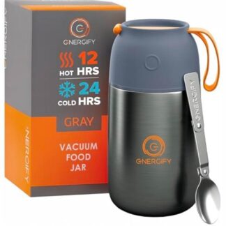 Stainless Steel Vacuum Food Jar 600ml Gray
