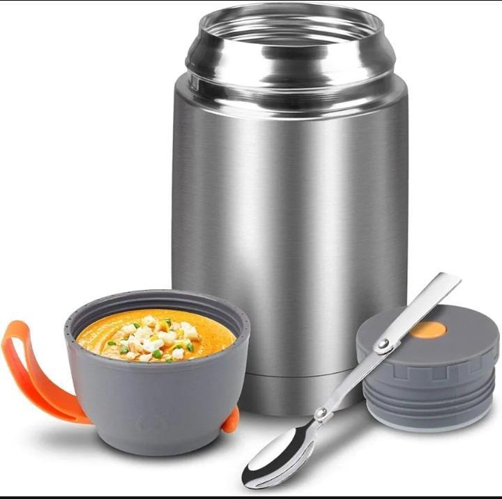 Stainless Steel Vacuum Food Jar 600ml Gray - Image 4