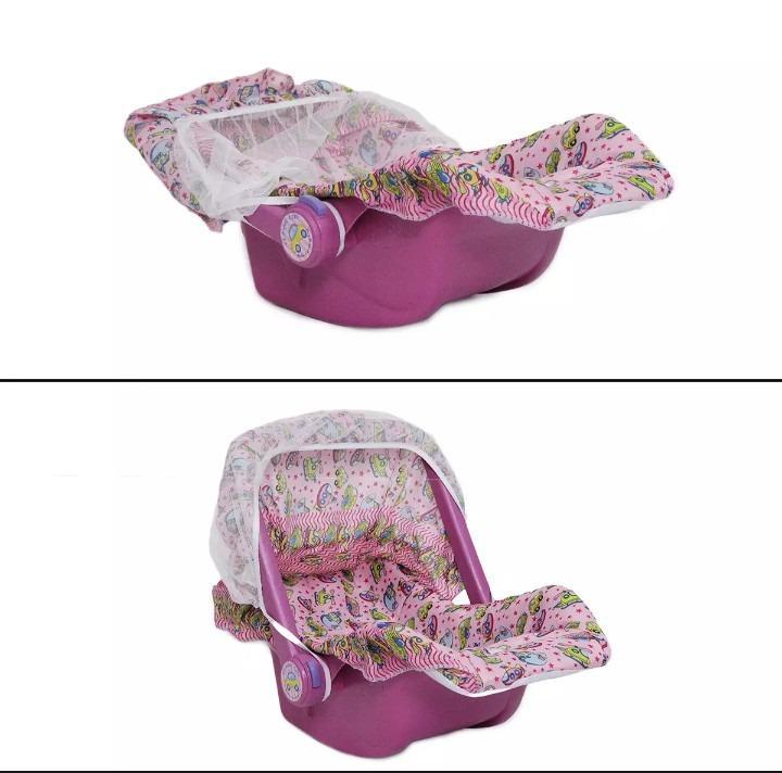 Pink Baby Carry Cot with Mosquito Net & Storage - Image 4