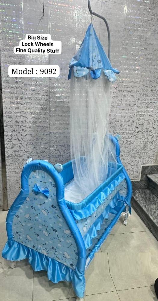 Blue Baby Swing With Mosquito Net for Safe Sleep - Image 2