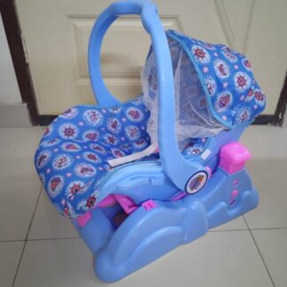 Baby Carry Cot Blue Nautical Mosquito Net