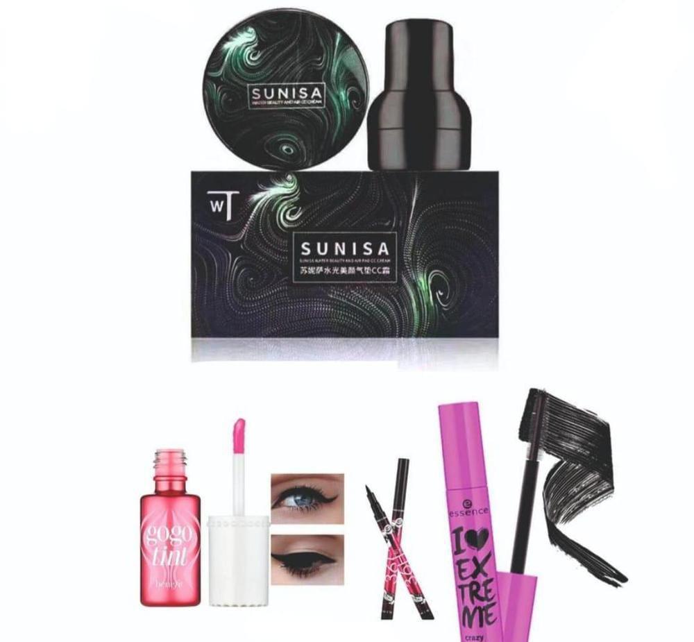 4-in-1 Cream Makeup Set Black Pink Multicolor - Image 6