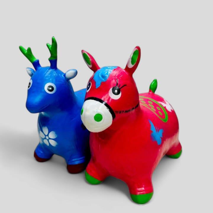 Electric Jumping Horses Blue Red Kids Toy