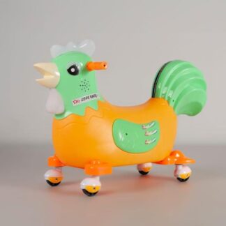 Green Orange Riding Chicken Toy with Music & Lights