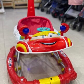 Red Car Themed Stroller for Kids with Lights & Music