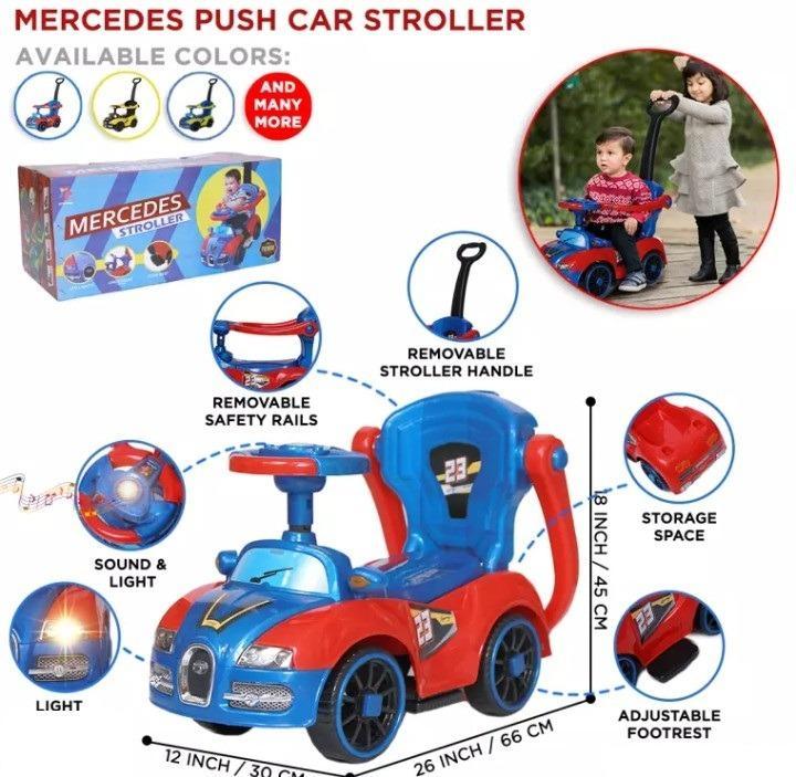 Kids Stroller Car Red Yellow Plastic Safety Ride - Image 2