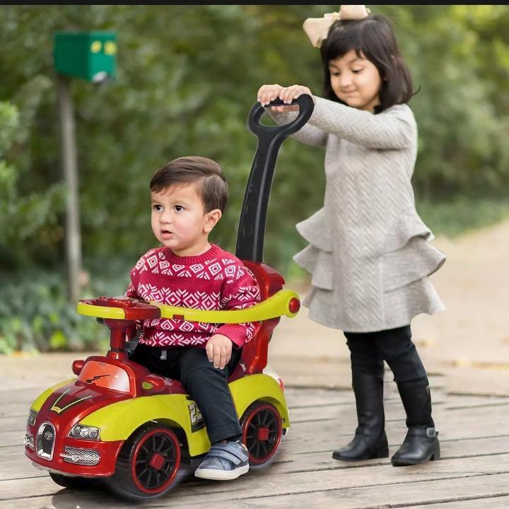 Kids Stroller Car Red Yellow Plastic Safety Ride