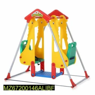 Double Sided Giraffe Swing Yellow Green Plastic Park