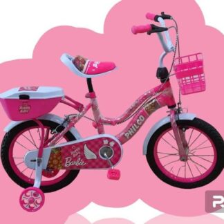 Pink Barbie 12" Kids Bicycle with Basket & Stabilizers