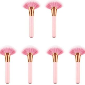 Stylish Pink Microfiber Makeup Brushes Pack of 6
