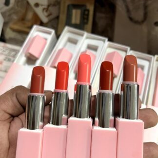 High Pigment Lipstick Set 5 Colors Pink Metallic Caps