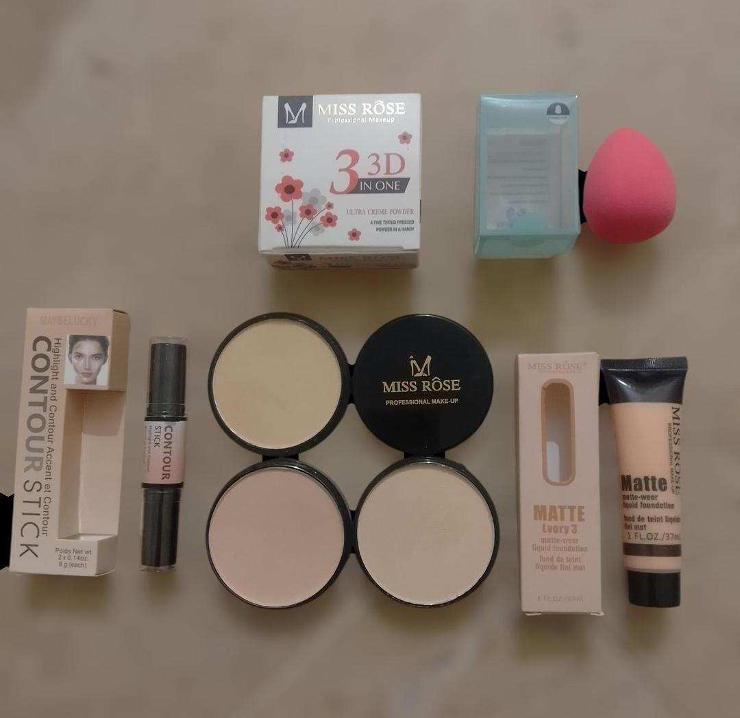Makeup Essentials Set Foundation Concealer Lipstick Beauty Blender - Image 3