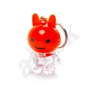 Mini Keychain Light Teddy Bear Style White ABS