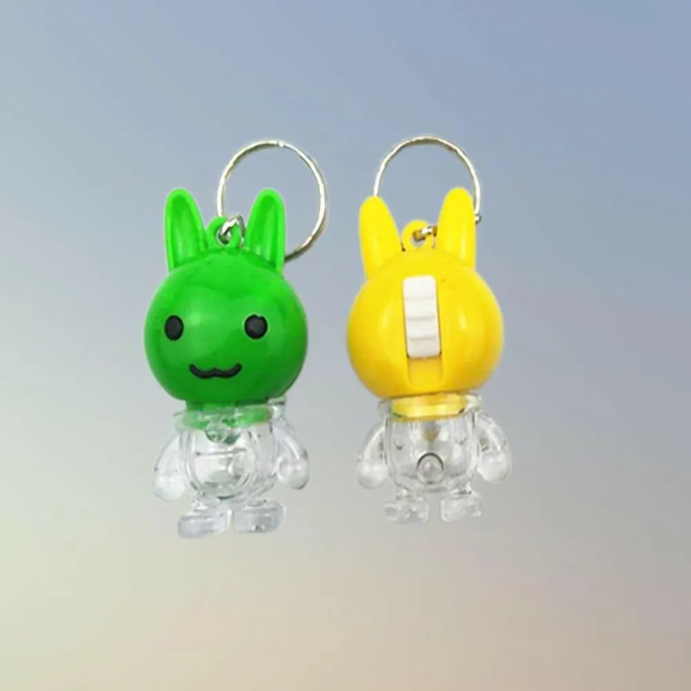 Mini Rabbit Keychain Lights 4 Colors ABS Plastic - Image 3