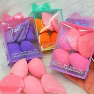4 Pcs Multicolor Heart-Shaped Beauty Blenders for Makeup Application