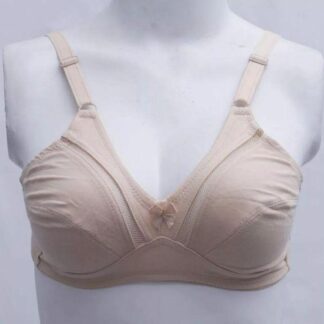 Beige Adjustable Straps Cotton Bra for Daily Wear