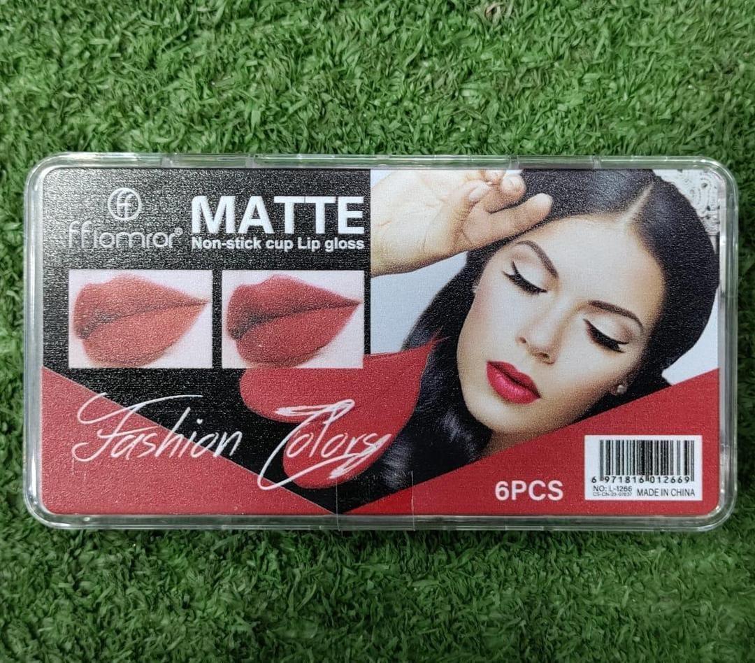 Matte Lip Gloss Set 6 Shades Long Lasting - Image 2