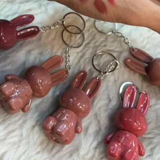 Bunny Lip Gloss Keychain Set Multicolor Glossy