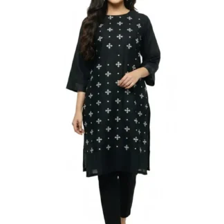 Black Embroidered Lawn Shirt for Women Eid Festive Wear